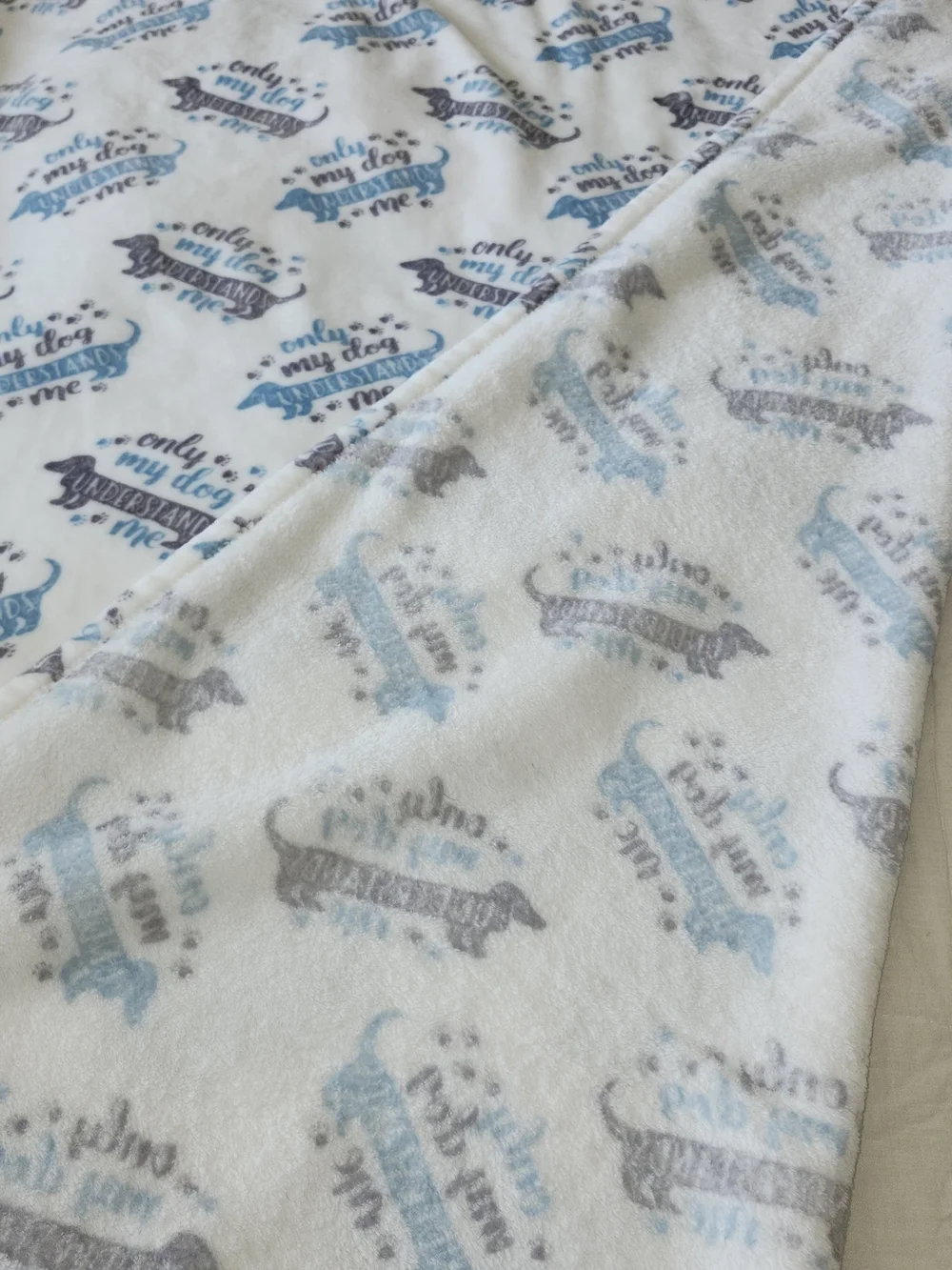 Only My Dog Understands Me Dachshund Plush Throw Blanket Wiener Dog Paw Print